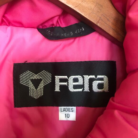 VTG 80s 90s Fera Ski Puffer Jacket Hot Pink Medium Retro Barbiecore Streetwear - Picture 3 of 8